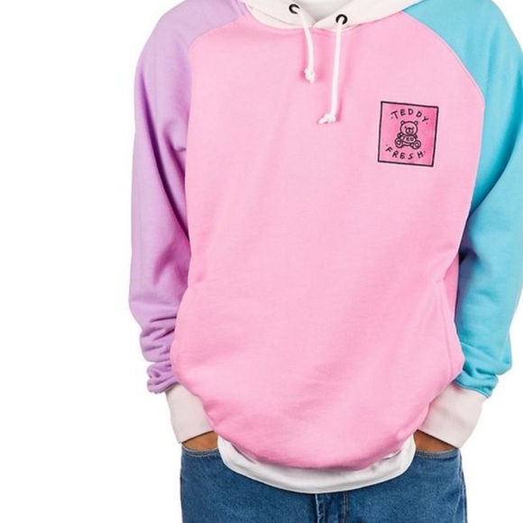 Teddy Fresh Colorblock Hoodie- Size Large- Pastel Colors - Picture 2 of 11